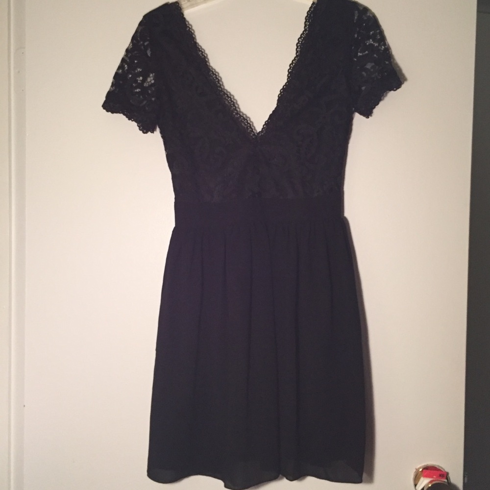 Little Black Dress with Lacey Top